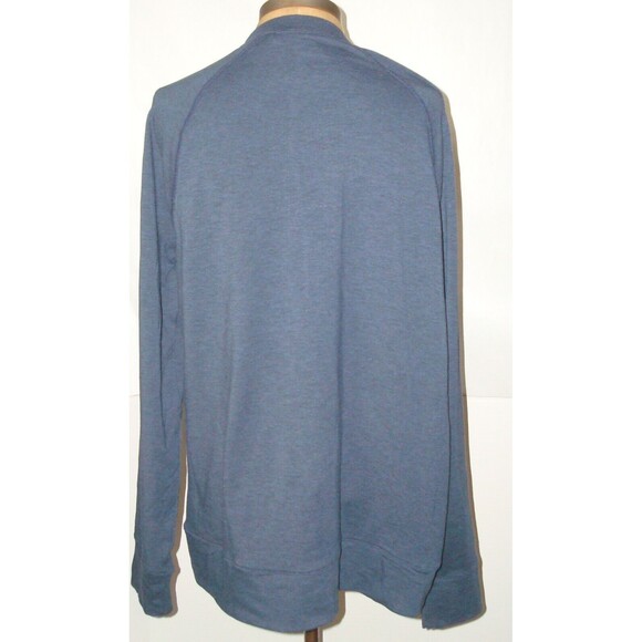 New Mens M Prana NWT Altitude Tracker Crew Shirt Zip Pocket Navy Blue Nautical - Picture 6 of 7